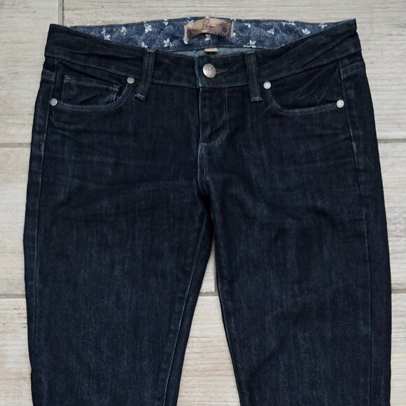 Paige Benedict + Canyon Straight Leg Low Rise Jeans Women's Raw Denim Western 26 - Picture 3 of 10